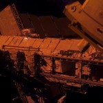 In an image with an almost sci-fi quality about it, European Space Agency astronaut Hans Schlegel works in the darkness of space on the International Space Station. He was helping to replace a nitrogen tank used to pressurize the station's ammonia cooling system.
Image Credit: NASA