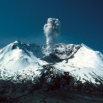 This view from Harry's Ridge, Wash., shows a large plume of ash burst emerging from the crater of Mount St. Helens.
Image Credit: Lyn Topinka/USGS
